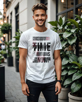 Unisex Relaxed Fit T-Shirt with Time is Now Print